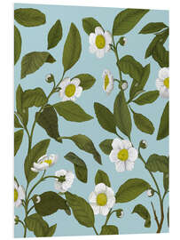 Foam board print White flowers