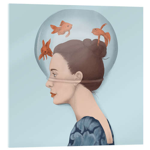 Acrylglas print Strange hat, goldfish