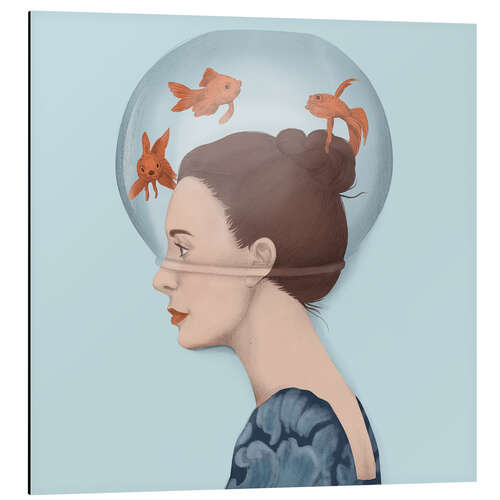 Aluminium print Strange hat, goldfish