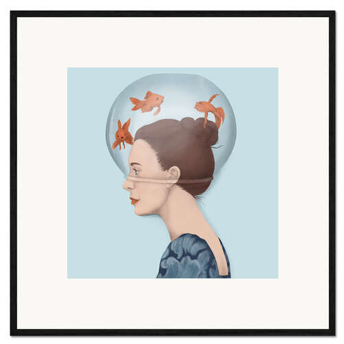 Innrammet kunsttrykk Strange hat, goldfish