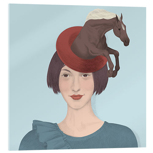 Acrylic print Strange hat, horse