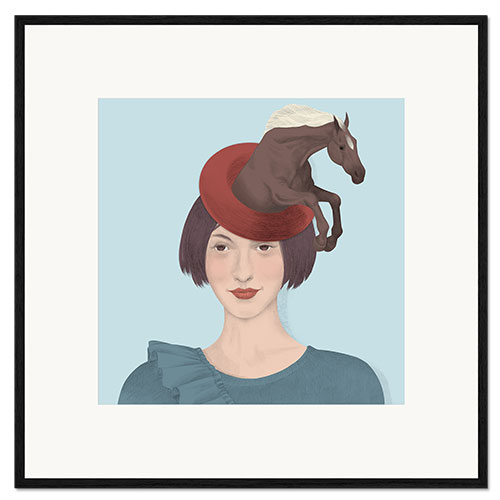 Innrammet kunsttrykk Strange hat, horse