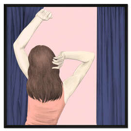 Gerahmter Kunstdruck Mädchen am Fenster