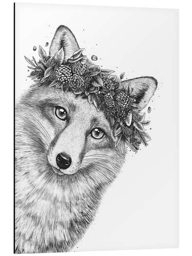 Aluminium print Fox with wreath