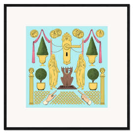 Gerahmter Kunstdruck Carré Welcome