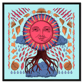 Gerahmter Kunstdruck Carré Sonne