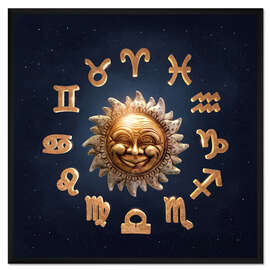 Gerahmter Kunstdruck Astrologie Kreis