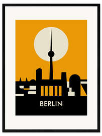 Stampa artistica con cornice Skyline di Berlino