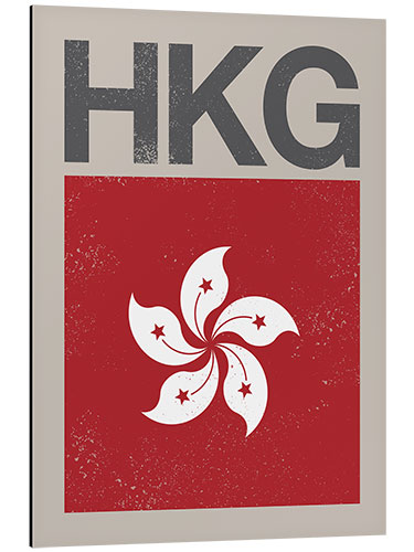 Tableau en aluminium Drapeau de Hong-Kong