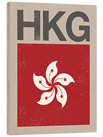 Wood print Hong Kong Flag