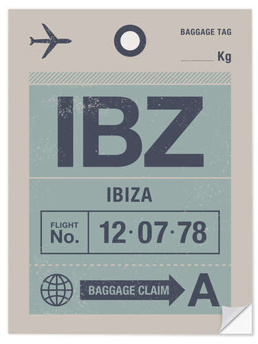 Självhäftande poster Ibiza Travel Tag