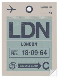 Autocolante decorativo London Travel Tag