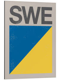 Alubild Schweden Retro-Flagge