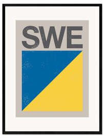 Framed art print Sweden Retro Flag