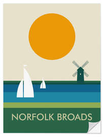 Selvklebende plakat Norfolk Broads