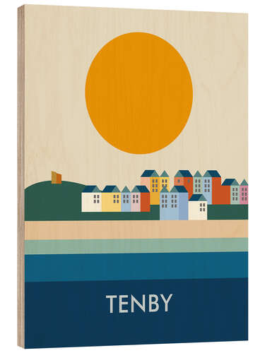 Wood print Tenby