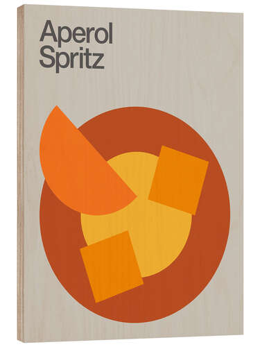 Wood print Aperol Spritz Cocktail