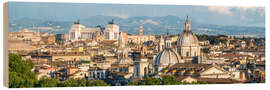 Wood print Rome skyline