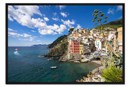 Gerahmter Kunstdruck Riomaggiore, eines der fünf Dörfer der Cinque Terre