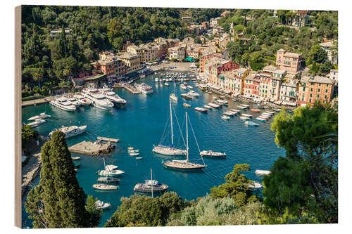 Holzbild Hafen von Portofino