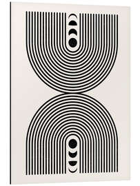 Magnettafel Minimalistischer geometrischer Regenbogen und Mondphasen