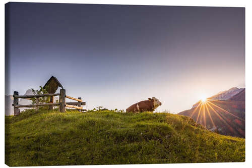 Canvas print Summer view on the Alm