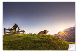 Wandsticker Sommerlicher Ausblick auf der Alm