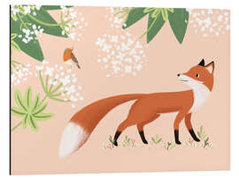 Magnettafel Rotkehlchen und Fuchs