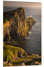 Foam board print Neist Point Lighthouse, Isle of Skye, Schottland