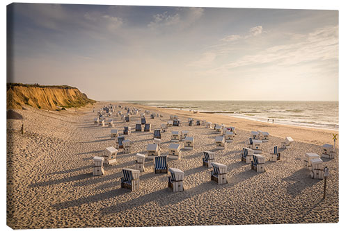 Canvas print Sunset on the beach of Sylt