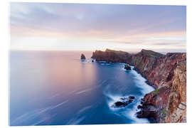 Acrylic print Cliffs at sunrise, Sao Lourenco, Madeira