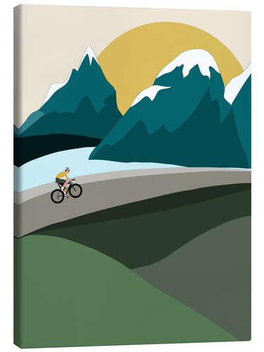 Canvas print Cycling in the mountains