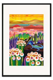 Gerahmter Kunstdruck Sonnenaufgang in der Wüste I