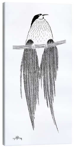 Tableau sur toile Oiseau de paradis, blanc