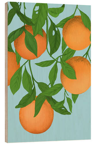 Wood print Oranges