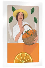 Acrylglas print Oranges in the basket