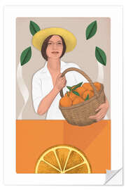 Sticker mural Oranges dans le panier