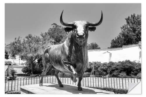 Självhäftande poster Bull sculpture, Ronja, Spain