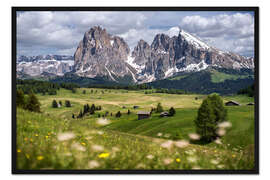 Gerahmter Kunstdruck Seiser Alm im Frühling