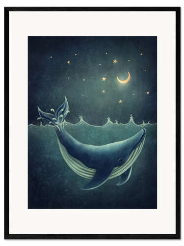 Impression artistique encadrée Blue whale