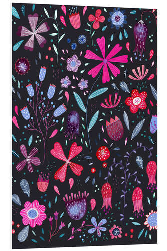 Foam board print Kennington Flowers Dark