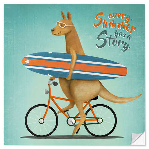 Wall sticker Surfer kangaroo