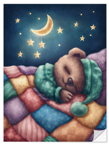 Selvklebende plakat Sleeping little bear