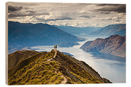 Quadro de madeira No lago Wanaka, Nova Zelândia