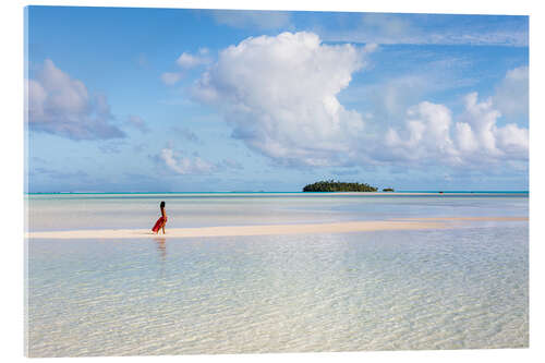 Acrylic print Woman at the tropics, Cook Islands