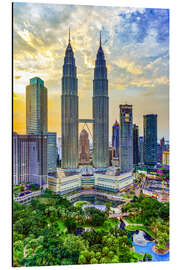 Magnettafel Kuala Lumpur Skyline mit Petronas Twin Towers im Sonnenuntergang