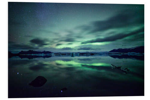 Foam board print Aurora reflections, Iceland