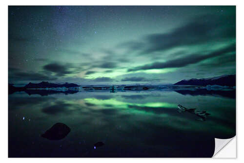 Naklejka na ścianę Aurora reflections, Iceland