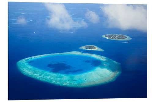 Print på skumplade Maldives atolls