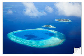 Muursticker Maldives atolls